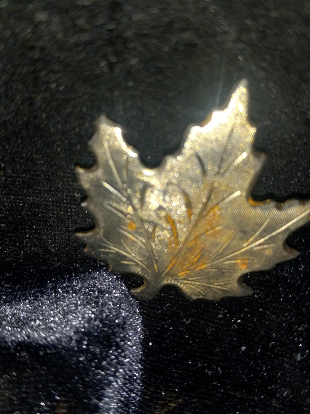 Silver Brooch Maple Leaf Decorative Accent
